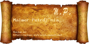 Malmer Petrónia névjegykártya